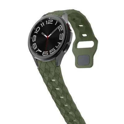 6 Football Pattern Silicone Watch Strap Band - Army Green - Image 3