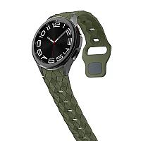 6 Football Pattern Silicone Watch Strap Band - Army Green - Thumbnail 3