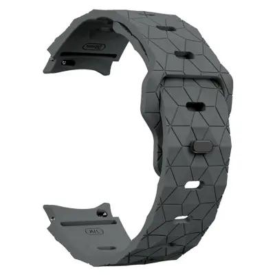 6 Football Pattern Silicone Watch Strap Band - Grey - Image 2