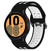 5 Pro 45mm Dual-Color Watch Band Replacement Watch Strap 20mm Silicone Watchband with Dual-Hole Buckle - Bl - Thumbnail 2