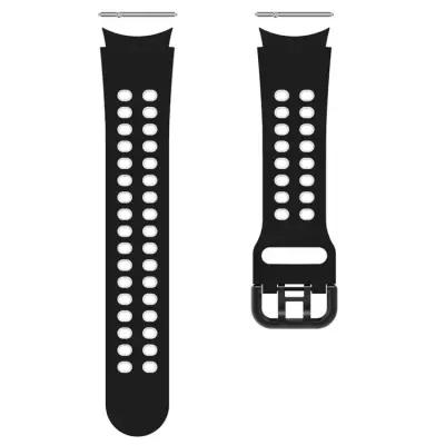 5 Pro 45mm Dual-Color Watch Band Replacement Watch Strap 20mm Silicone Watchband with Dual-Hole Buckle - Bl - Image 4