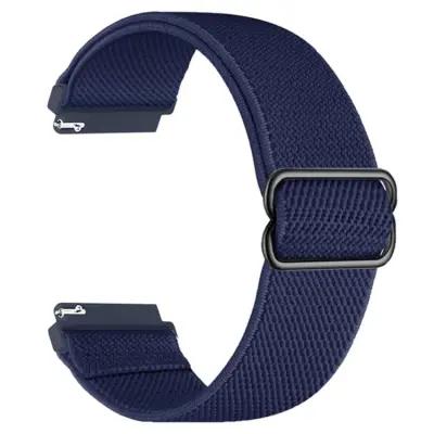 For Samsung Galaxy Watch6 Classic 47mm 43mm Watch Strap 20mm Adjustable Nylon Wrist Band - Dark Navy Blue - Image 1