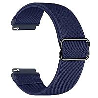 For Samsung Galaxy Watch6 Classic 47mm 43mm Watch Strap 20mm Adjustable Nylon Wrist Band - Dark Navy Blue