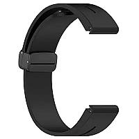 Huawei Watch GT 3 42mm Watch Strap Black Buckle 20mm Magnetic Silicone Band - Black - Thumbnail 2