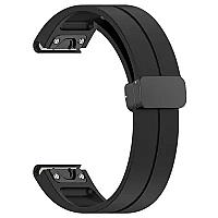 Huawei Watch GT 3 42mm Watch Strap Black Buckle 20mm Magnetic Silicone Band - Black - Thumbnail 4