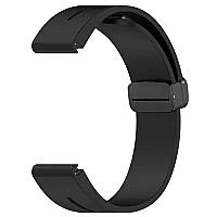 Huawei Watch GT 3 42mm Watch Strap Black Buckle 20mm Magnetic Silicone Band - Black - Thumbnail 5