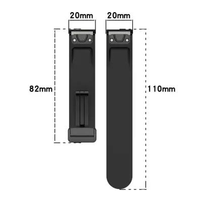 Huawei Watch GT 3 42mm Watch Strap Black Buckle 20mm Magnetic Silicone Band - Black - Image 7