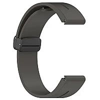Huawei Watch GT 3 42mm Watch Strap Black Buckle 20mm Magnetic Silicone Band - Dark Grey - Thumbnail 2