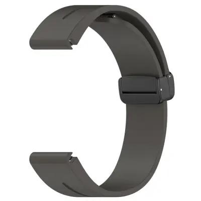 Huawei Watch GT 3 42mm Watch Strap Black Buckle 20mm Magnetic Silicone Band - Dark Grey - Image 5