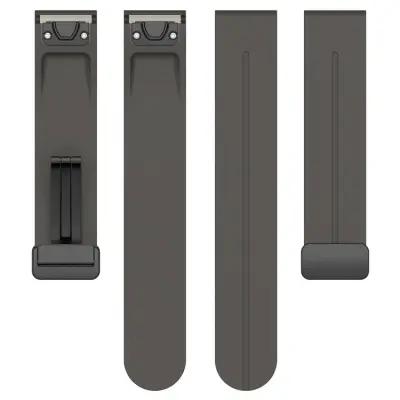 Huawei Watch GT 3 42mm Watch Strap Black Buckle 20mm Magnetic Silicone Band - Dark Grey - Image 6