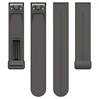 Huawei Watch GT 3 42mm Watch Strap Black Buckle 20mm Magnetic Silicone Band - Dark Grey - Thumbnail 6