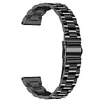 Watch4 316L Stainless Steel 3-Bead Watch Strap 20mm Replace Band - Black