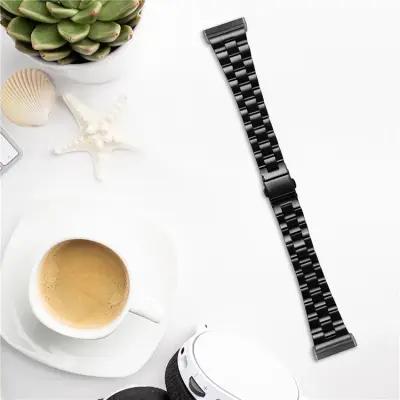 Watch4 316L Stainless Steel 3-Bead Watch Strap 20mm Replace Band - Black - Image 3