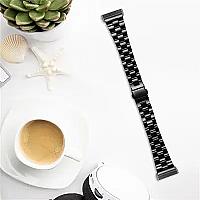 Watch4 316L Stainless Steel 3-Bead Watch Strap 20mm Replace Band - Black - Thumbnail 3