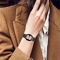 46mm Stainless Steel Wrist Band 20mm Adjustable Hollow Watch Strap - Black - Thumbnail 5