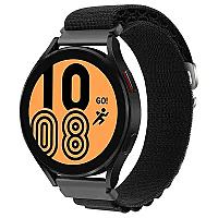 Watch6 Classic Nylon Watch Band 20mm Wrist Strap - Black - Thumbnail 2
