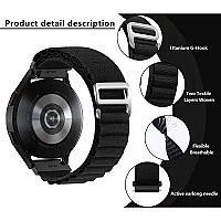 Watch6 Classic Nylon Watch Band 20mm Wrist Strap - Black - Thumbnail 3