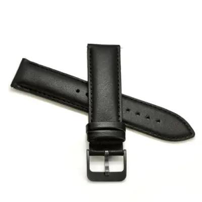 For Samsung Galaxy Watch4 Classic 46mm 42mm/Galaxy Watch4 44mm 40mm/Gear Sport (S4) 20mm Cowhide Leather Watch Band - Black - Image 8