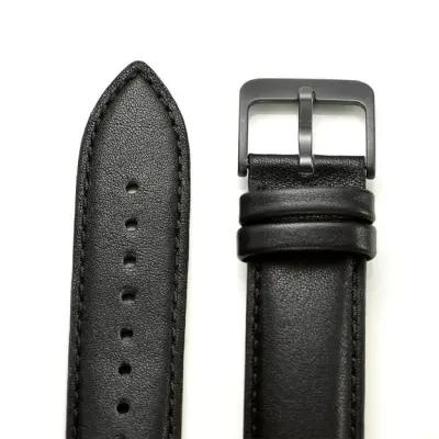 For Samsung Galaxy Watch4 Classic 46mm 42mm/Galaxy Watch4 44mm 40mm/Gear Sport (S4) 20mm Cowhide Leather Watch Band - Black - Image 9