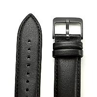 For Samsung Galaxy Watch4 Classic 46mm 42mm/Galaxy Watch4 44mm 40mm/Gear Sport (S4) 20mm Cowhide Leather Watch Band - Black - Thumbnail 9