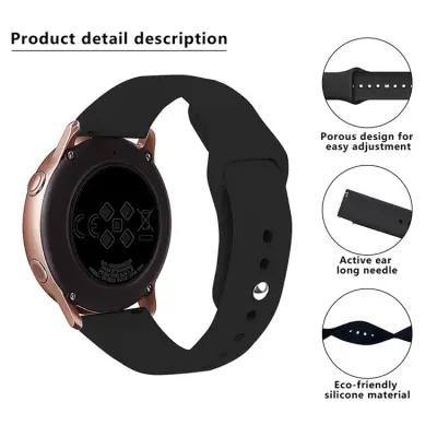 KALEBOL KLB-DKGJ-001 For Samsung Galaxy Watch6 Classic 47mm 43mm Watch Band 20mm Silicone Strap - Black - Image 3