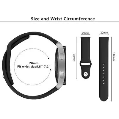 KALEBOL KLB-DKGJ-001 For Samsung Galaxy Watch6 Classic 47mm 43mm Watch Band 20mm Silicone Strap - Black - Image 4