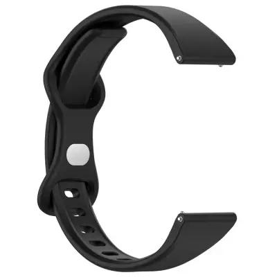20mm Watch Band for Samsung Galaxy Watch Huawei Watch GT 3 42mm , Silicone  Wrist Strap - Black - Image 3