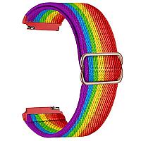 For Samsung Galaxy Watch6 Classic 47mm 43mm Watch Strap 20mm Adjustable Nylon Wrist Band - Rainbow