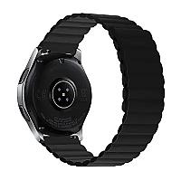 For Samsung Galaxy Watch 5 Silicone Watch Strap 20mm Magnetic Adjustable Wrist Band - Black