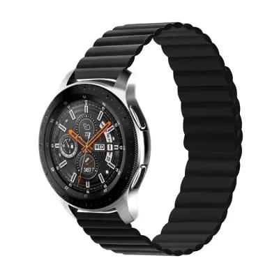 For Samsung Galaxy Watch 5 Silicone Watch Strap 20mm Magnetic Adjustable Wrist Band - Black - Image 2