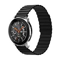 For Samsung Galaxy Watch 5 Silicone Watch Strap 20mm Magnetic Adjustable Wrist Band - Black - Thumbnail 2