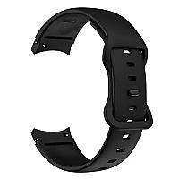 For Samsung Galaxy Watch 5 Silicone Watch Band Quick Release 20mm Wrist Strap with Butterfly Buckle - Black