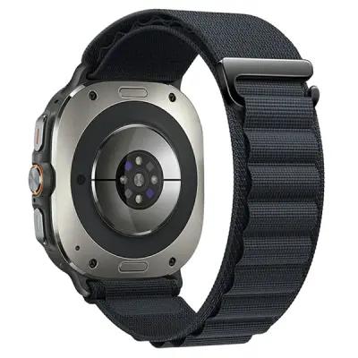 For Samsung Galaxy Watch Ultra 47mm Nylon Watch Strap G Hook Wristband - Midnight Blue - Image 1