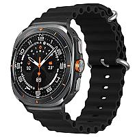 KALEBOL For Samsung Galaxy Watch Ultra 47mm Stylish Stainless Steel Watch Band Wrist Strap - Black - Thumbnail 2