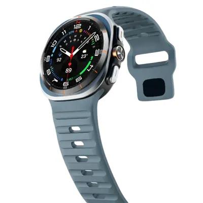 For Samsung Galaxy Watch Ultra 47mm Silicone Watch Band Breathable Sport  Watch Strap - Ocean Blue - Image 4