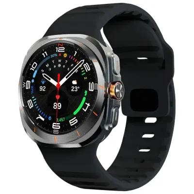 For Samsung Galaxy Watch Ultra 47mm Silicone Watch Band Breathable Sport  Watch Strap - Black Grey Camouflage - Image 2