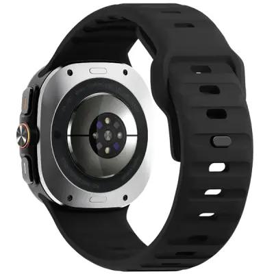 For Samsung Galaxy Watch Ultra 47mm Silicone Watch Band Breathable Sport  Watch Strap - Black Grey Camouflage - Image 5