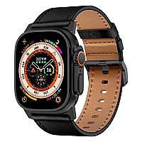 3 2 1 42mm Genuine Cow Leather Band - Black Connecto