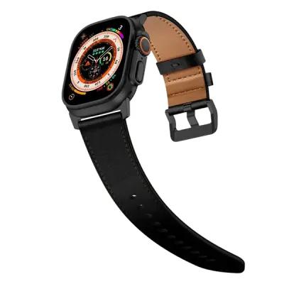 3 2 1 42mm Genuine Cow Leather Band - Black Connecto - Image 2