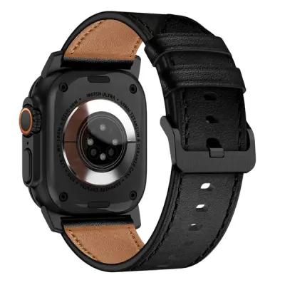 3 2 1 42mm Genuine Cow Leather Band - Black Connecto - Image 4
