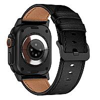 3 2 1 42mm Genuine Cow Leather Band - Black Connecto - Thumbnail 4