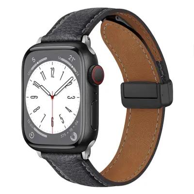 3 2 1 42mm Litchi Texture Leather Strap - Grey - Image 2