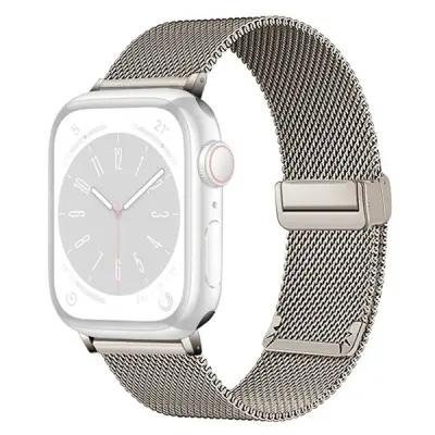 KALEBOL Magnetic Buckle Watch Band for Apple Watch Series 10 9 8 7 SE 6 5 4 3 2 1 42mm 41mm 40mm 38mm Stainless Steel Strap - Starlight - Image 1