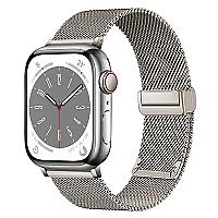 KALEBOL Magnetic Buckle Watch Band for Apple Watch Series 10 9 8 7 SE 6 5 4 3 2 1 42mm 41mm 40mm 38mm Stainless Steel Strap - Starlight - Thumbnail 2