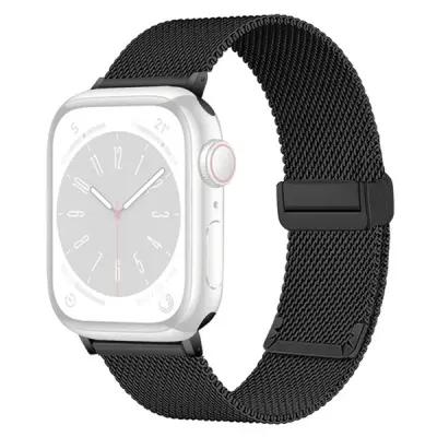 KALEBOL Magnetic Buckle Watch Band for Apple Watch Series 10 9 8 7 SE 6 5 4 3 2 1 42mm 41mm 40mm 38mm Stainless Steel Strap - Black - Image 2