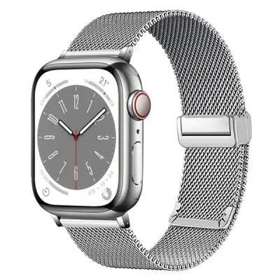 KALEBOL Magnetic Buckle Watch Band for Apple Watch Series 10 9 8 7 SE 6 5 4 3 2 1 42mm 41mm 40mm 38mm Stainless Steel Strap - Silver - Image 2