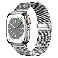 KALEBOL Magnetic Buckle Watch Band for Apple Watch Series 10 9 8 7 SE 6 5 4 3 2 1 42mm 41mm 40mm 38mm Stainless Steel Strap - Silver - Thumbnail 2