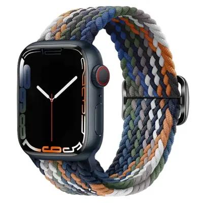 3 2 1 38mm Watch Band Braided Nylon Strap - Denim Multi-Color - Image 1