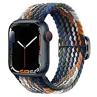 3 2 1 38mm Watch Band Braided Nylon Strap - Denim Multi-Color