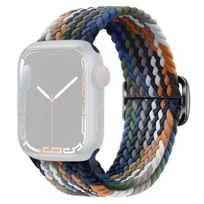 3 2 1 38mm Watch Band Braided Nylon Strap - Denim Multi-Color - Image 2